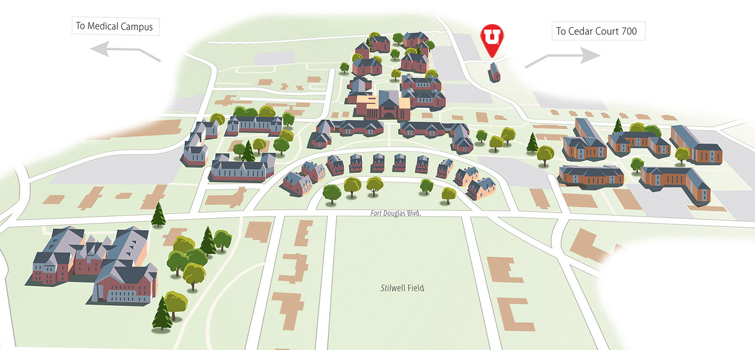 The Hive Vector illustration of Heritage Commons map, highlighting The Hive