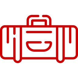 red bag linear icon